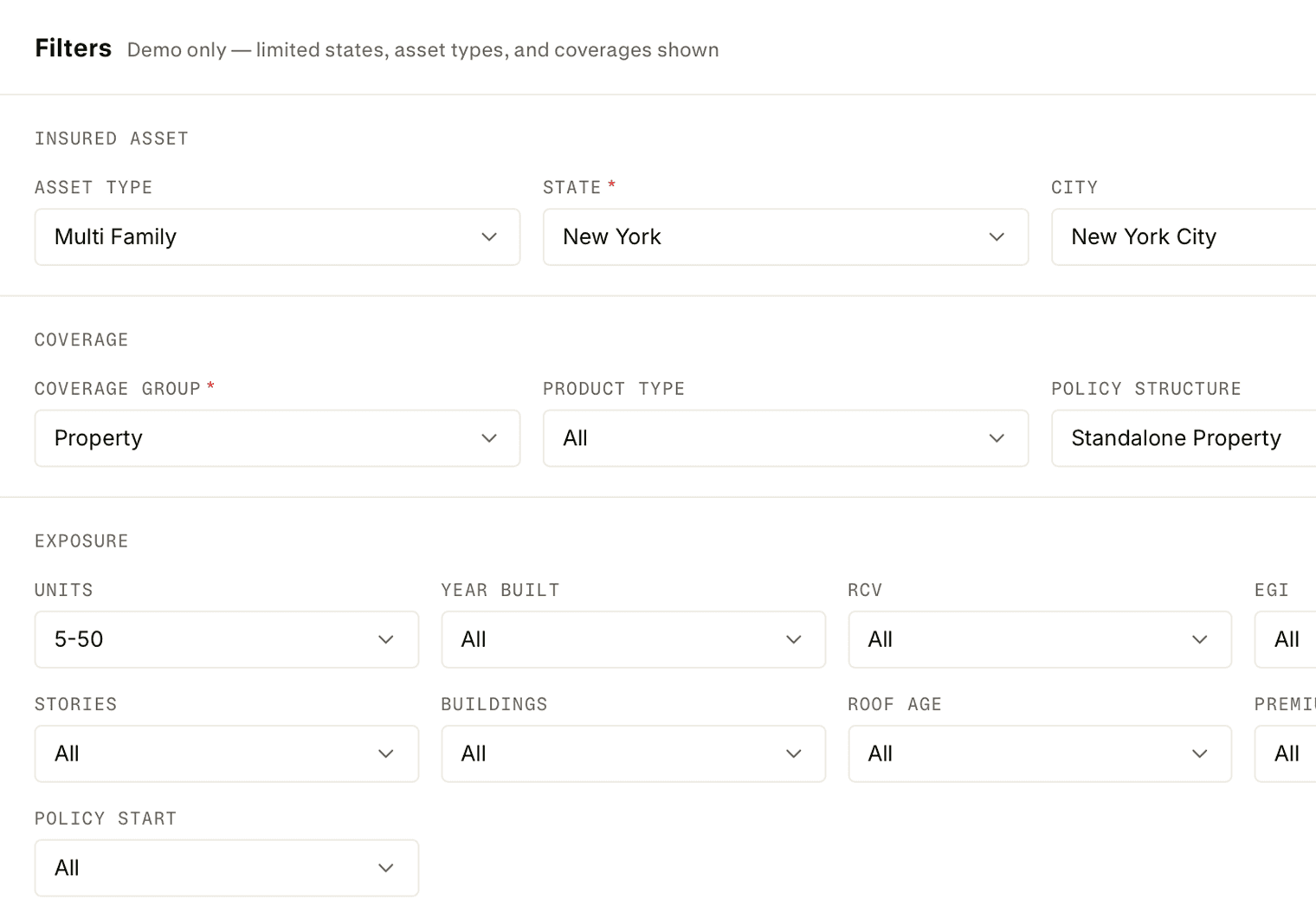Market Terminal filters